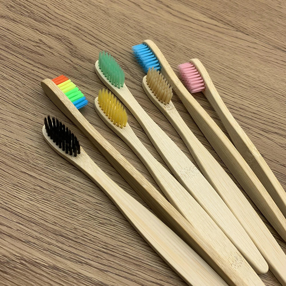 10PCS Bamboo toothbrushes soft